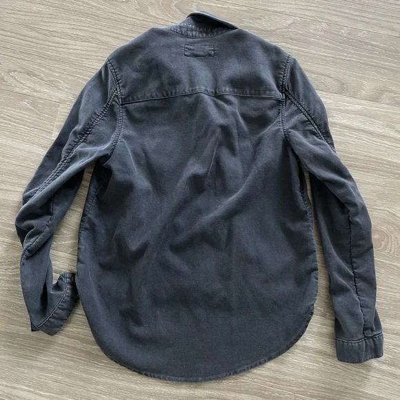 THE GREAT Women’s Shirt Jacket in Washed Black Sz 1 EUC - Picture 9 of 13